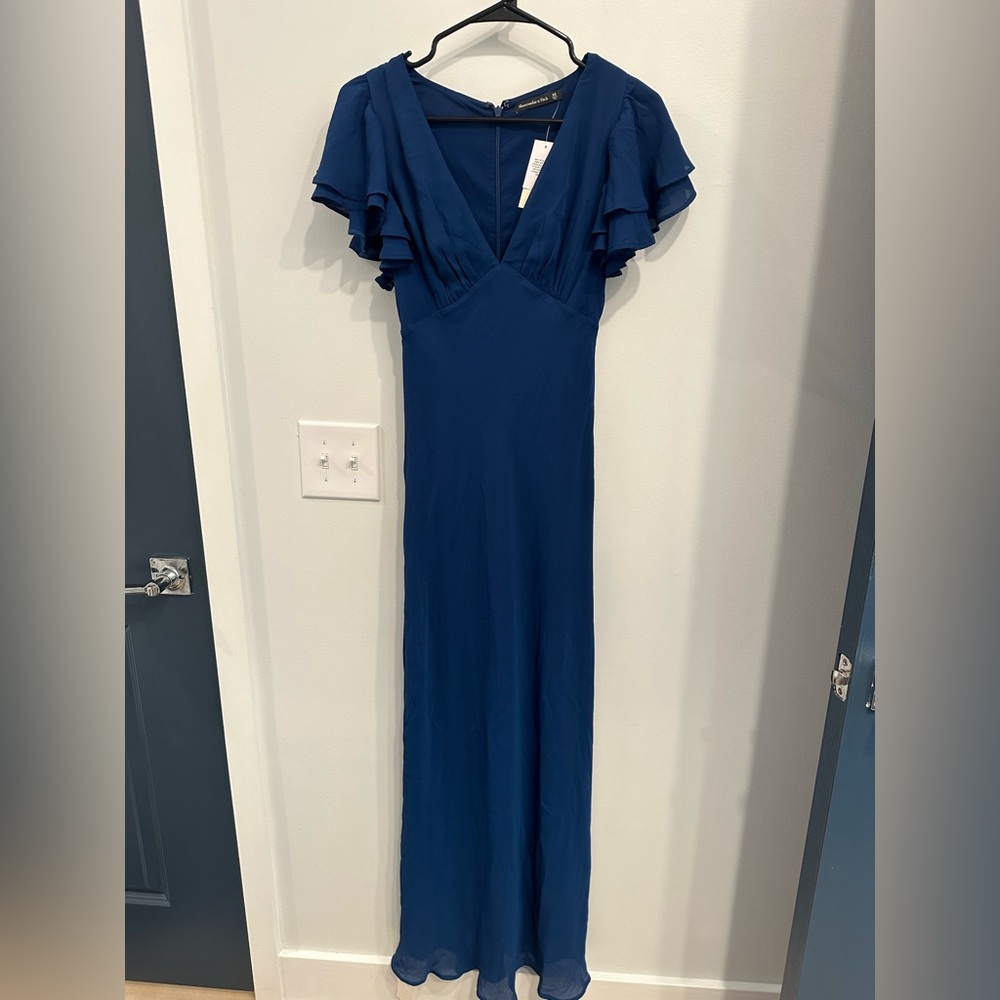 Navy blue maxi dress Abercrombie & Fitch size XS